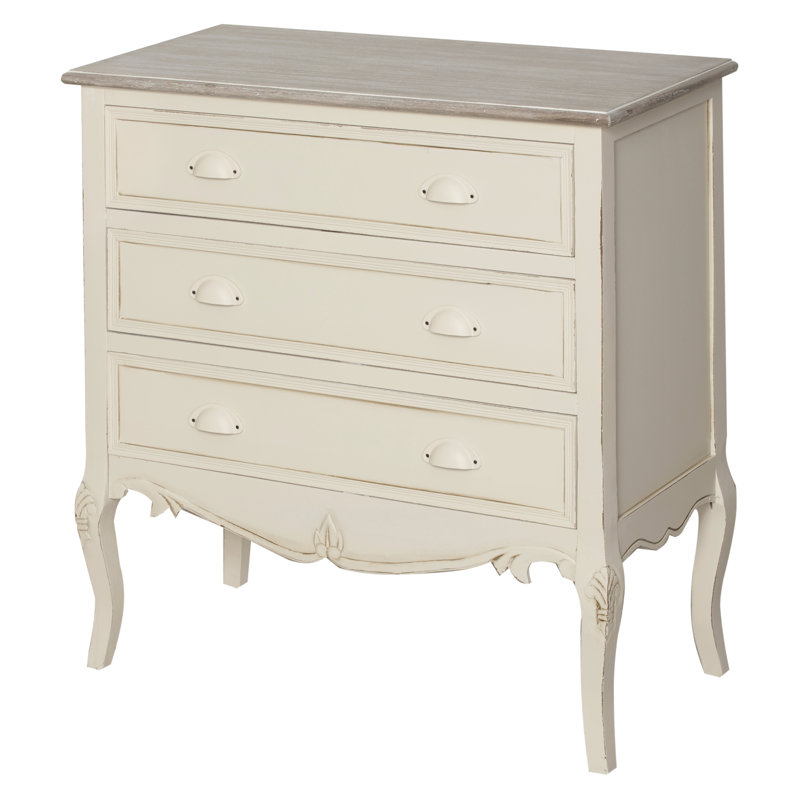 Circee Solid Wood 80 cm W Chest of 3 Drawers