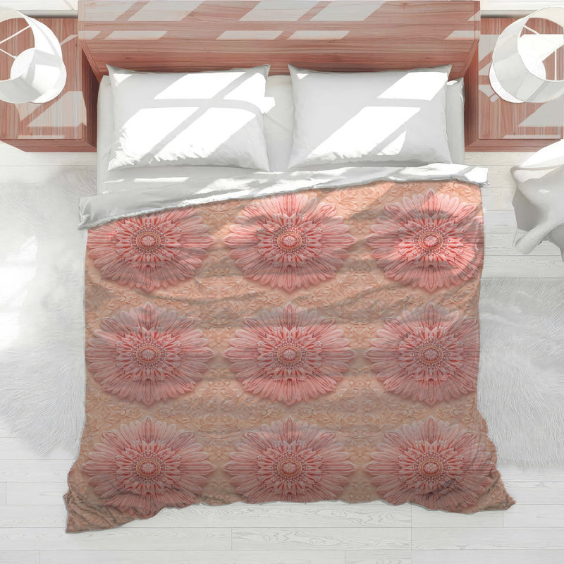 Édredon rose mandala floral, Très grand lit