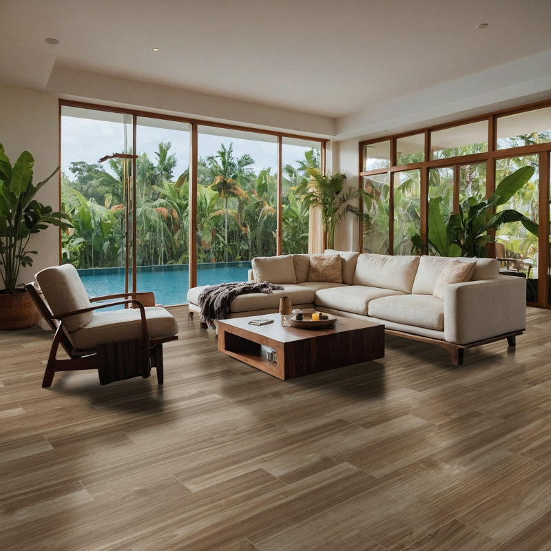 MSI Havenwood 8 in. x 36 in. Matte Porcelain Wood Look Floor and Wall Tile, Saddle