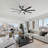 Brixham 8-Blade Standard Industrial LED Ceiling Fan with Remote and Intelligent Control and Voice Function-1114541619