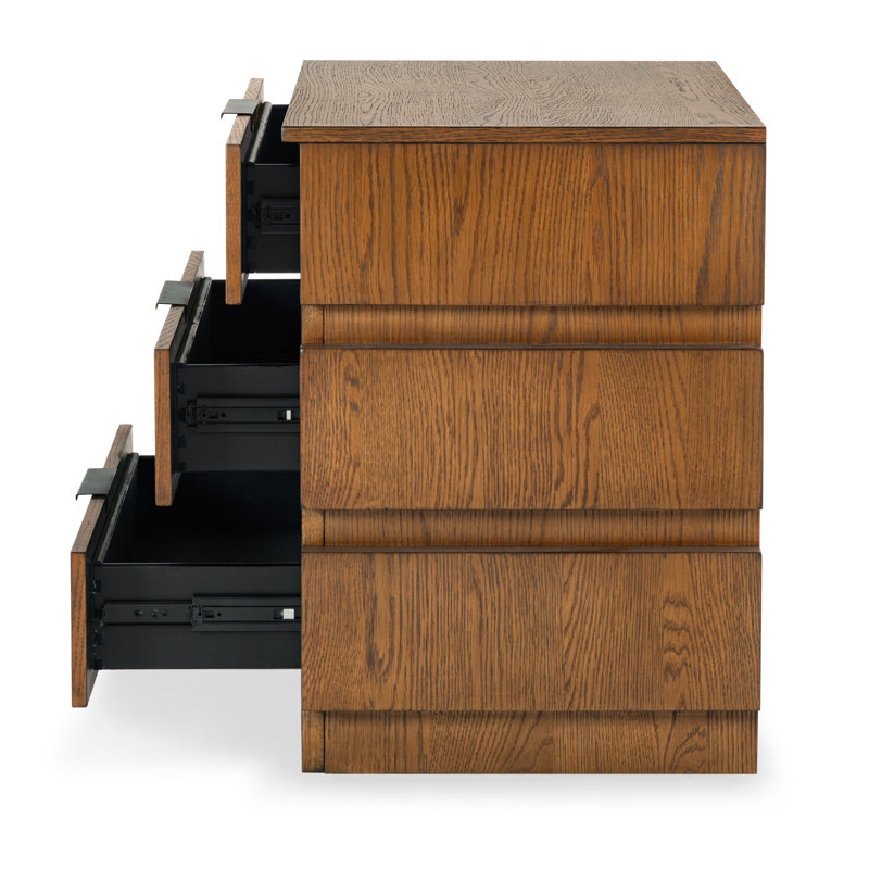 Commode 3 tiroirs Ezora, Chêne moyen