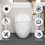 Toilette simple en forme d'œuf blanc brillant de 1,28 po - conception unique avec commodité dans la salle de bain, siège à dégagement rapide, fonction, parfait pour la propreté, eau, hauteur standard pratique et esthétique
