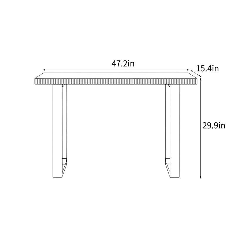 Console simple de style italien, H 29,9 po x l 47,2 po x P 15,4 po, Brun