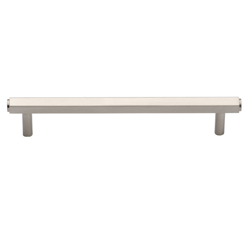 Satin Nickel 4" Modern Bar Cabinet Pull with Mounting Hardware