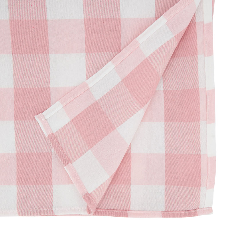 Salerno Buffalo Plaid Tablecloth, 70" W x 70" L, Pink