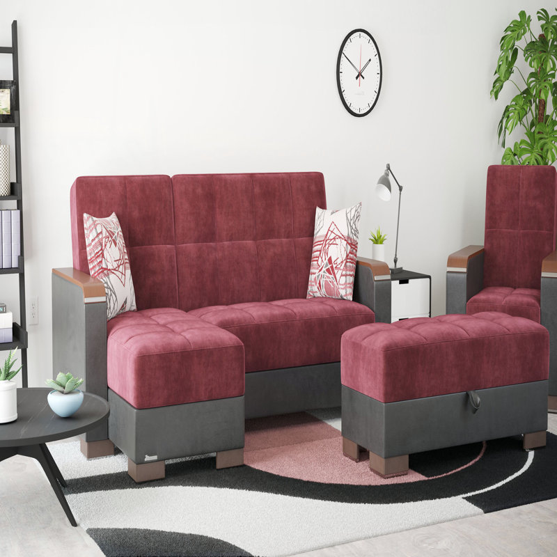 REPOSE-PIEDS, Bourgogne / microfibre grise