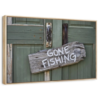 Panneau de pêche rustique