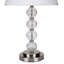 Lampe de table en métal de 28,5 po de hauteur, finition nickel satiné, conception sphérique, abat-jour en lin