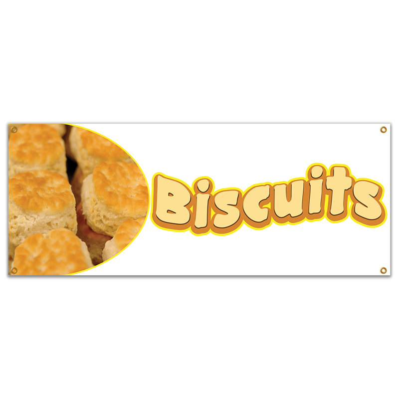 Bannière alimentaire de 48 po Biscuits, H 18 po x l 48 po x P 0,1 po