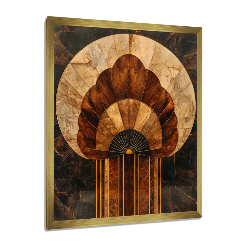 Shalanda - Abstract Canvas Wall Art, H 20 po x l 12 po, Reproduction encadrée d'une seule photo, Doré