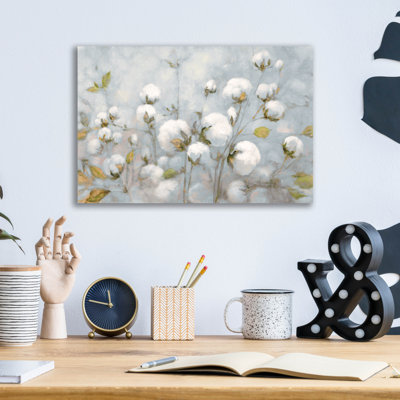 «Cotton Field Blue Gray» par Julia Purinton, art mural en verre acrylique