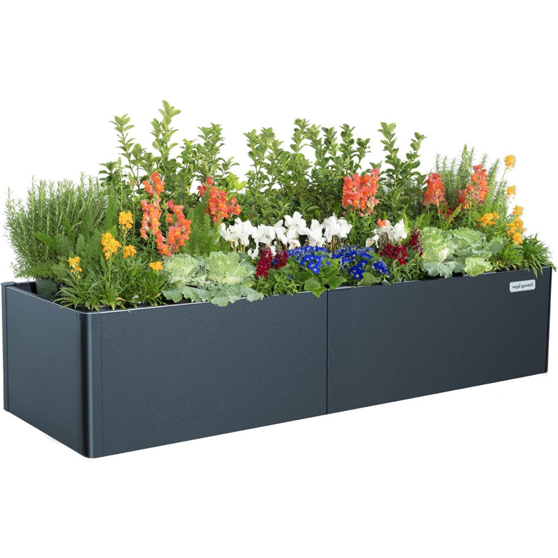 Midnight Blue 17" Tall Metal Outdoor Raised Garden Bed