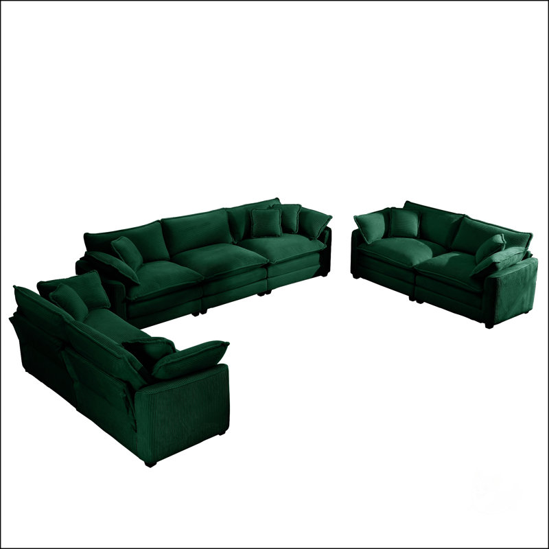 Ensemble de canapé de salon 2 pièces Modern, Vert