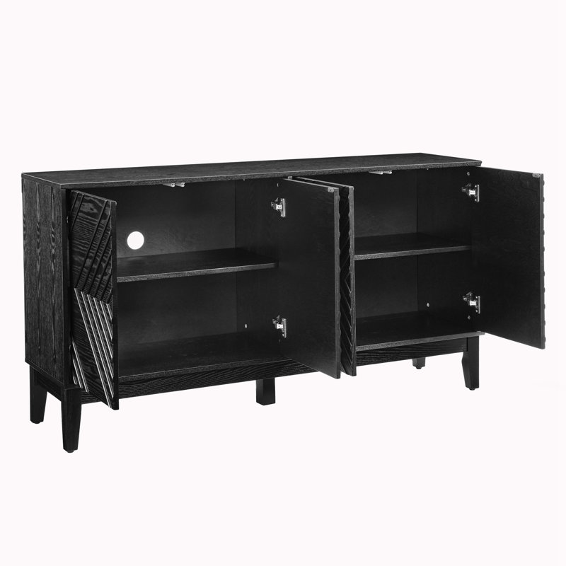 Buffet 60,5 "avec rangement, Noir