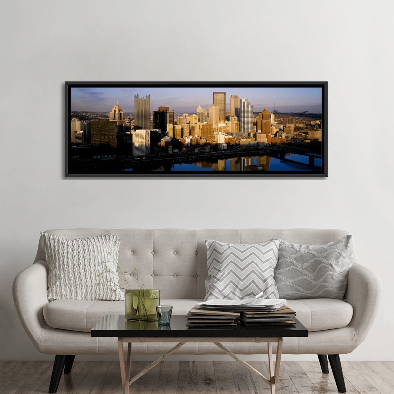 «Monongahela River Pittsburgh, Pennsylvania», reproduction de photo sur toile, H 12 po x l 36 po x P 1,5 po
