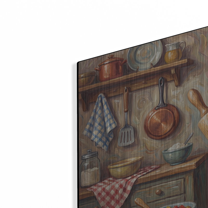  «Poodle In The Kitchen» par Rich Monet, art mural en métal, 36 po x 24 po, H 24 po x l 36 po