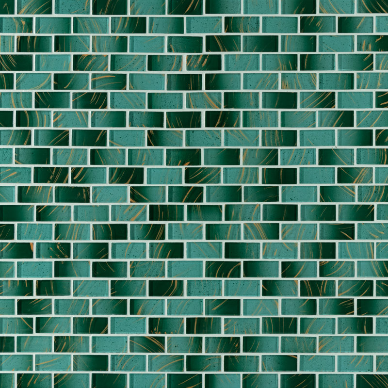 Artista 1" x 2" Glass Tiles, Gold Lagoon