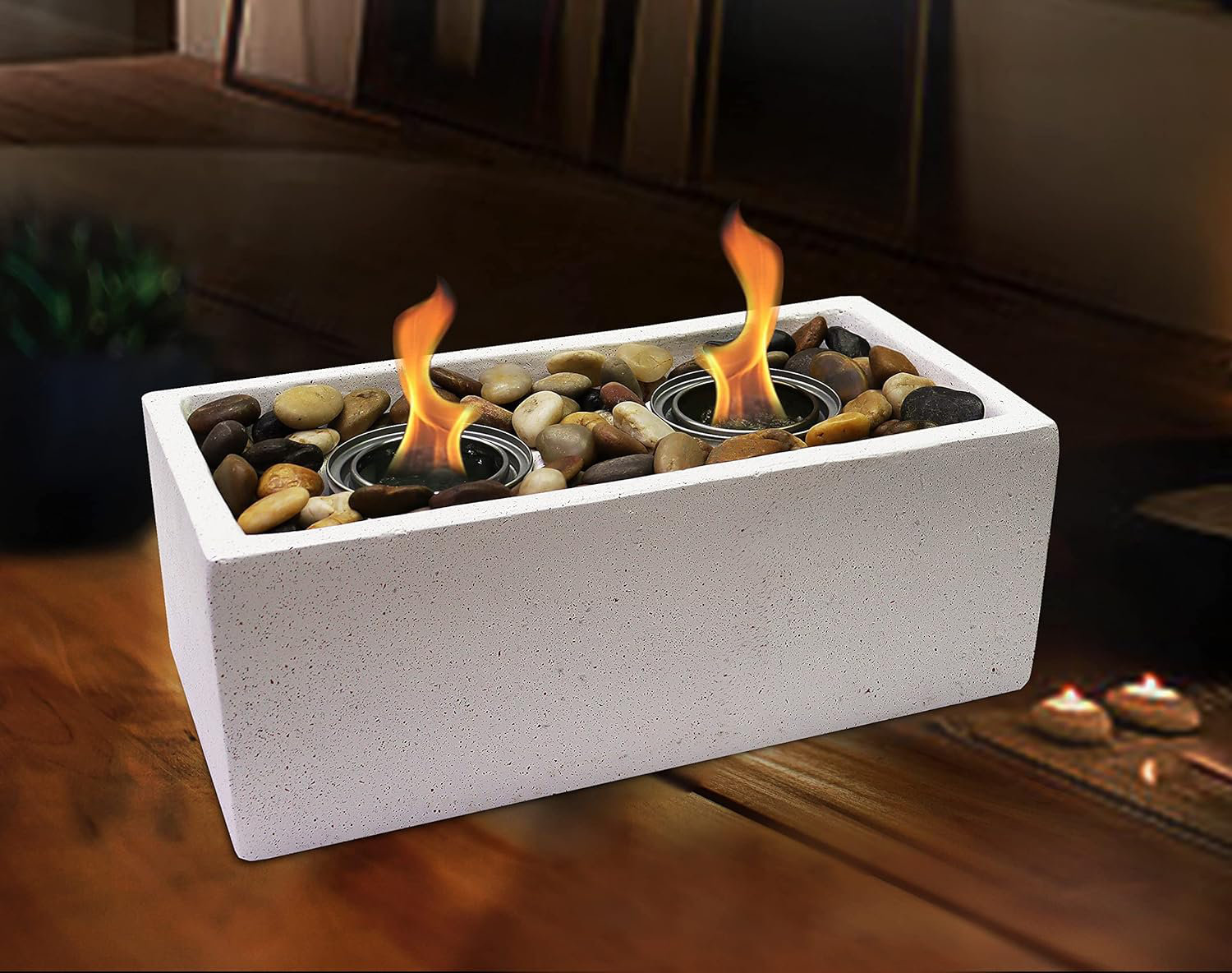 Nature's Mark Foyer de table rectangulaire intérieur et extérieur gris