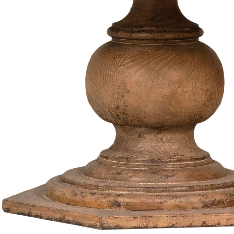 59-Inch Round Reclaimed Pine Antique Natural Dining Table