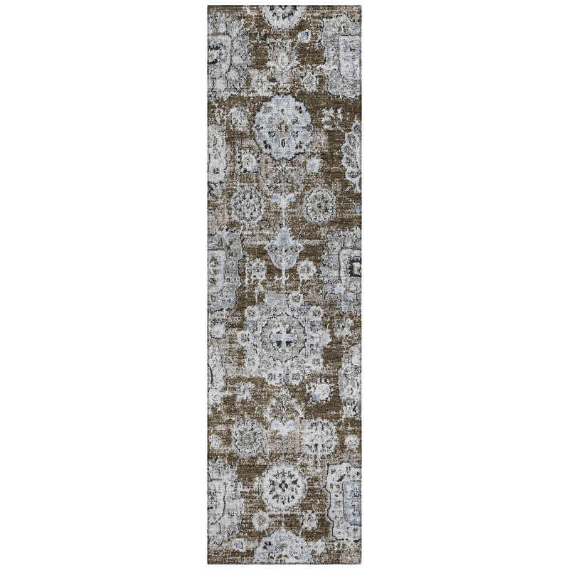 Ivany Machine Washable Stain Resistant Floral Indoor/Outdoor Rug , Runner 2'3" x 7'6"