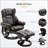 Massage Recliner Chair with Ottoman Footrest, 10 Vibration Points, 360° Swivel Reclining Chair