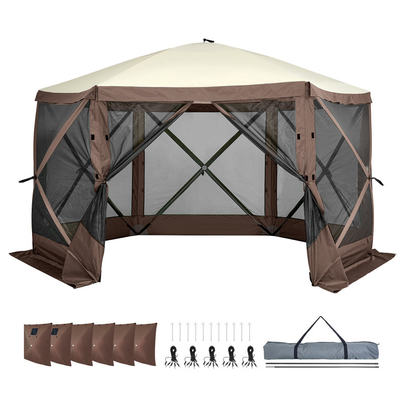 Tent, Brown, 228.6cm H x 173.7cm W x 173.7cm D
