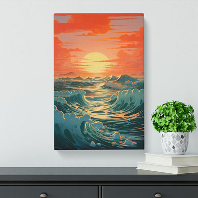 Seascape Modern Art - Wrapped Canvas