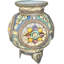 Vase antique en céramique andalou incrusté de filigrane