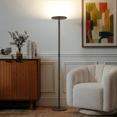 Lampe sur pied torchère moderne à DEL de 67 po avec tête réglable et gradateur de température à 3 voies Sky Finition bronze brossé Sky Flux