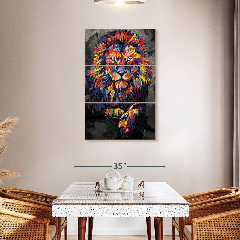Brampt Lion Lounge couleur abstraite, H 45 po x l 28 po