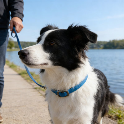 Silicone Flea Repellent Dog Collar, 25.59 inches, Blue