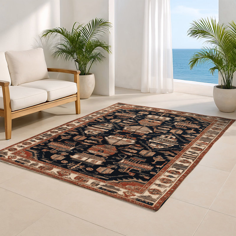Tapis turc intérieur et extérieur brun, Rectangle 5 pi x 7 pi