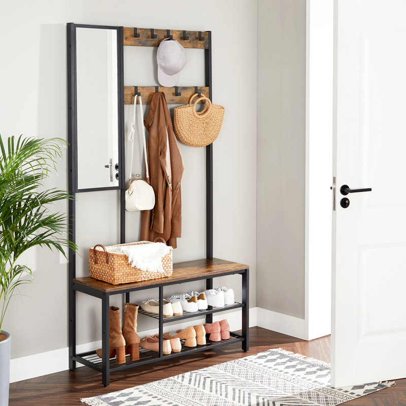 Jalynn Hall Tree 98cm Wide, Rustic Brown/Black