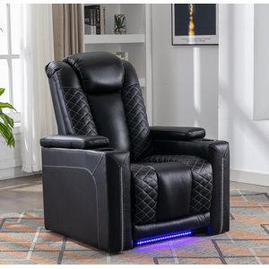 36.2'' wide modern breathable leather electric power recliner with usb port and cup holders (incomplete, box 1/2 )
