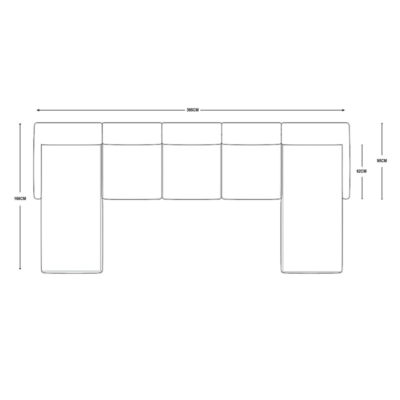 5 Seater Velvet Corner Sectional