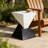 Modern Geometric MGO Side Table - Black & White Two Tone Indoor Outdoor End Table For Living Room, Patio, Garden, 18'' H X 12.5'' Base-1550140251-1550140253