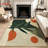 Abstract Geometric Leaf Area Rug, Modern Minimalist Design, Non Slip Washable, Indoor Decor for Living Room Bedroom Playroom Entryway Office Apartment Stylish Home Accent-129037079