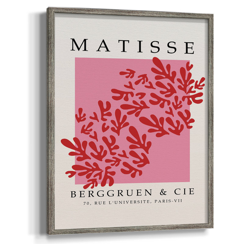 Matisse XLV III, reproduction d'art encadrée - bois massif, H 30 po x l 24 po