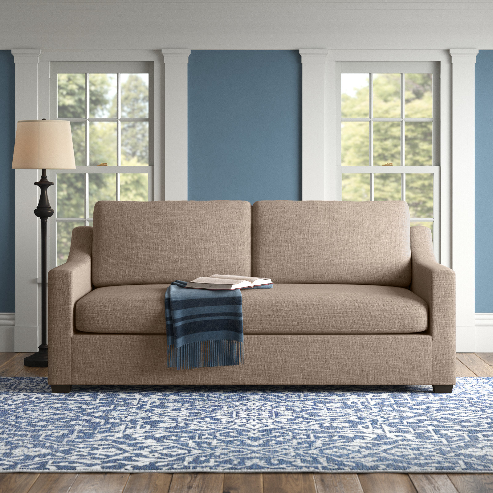 Cranbrook 88'' Upholstered Sofa, Conversation Linen Basketweave