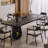 Black Rectangular Solid Wood Dining Table-108206102