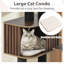  59.5'' Tall Cat Tower w/Cushion Top Perch Detachable Mats Scratching Posts Brown-623726276