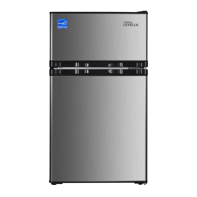 Mini réfrigérateur autoportant avec congélateur Premium de 3,1 pieds cubes Levella, Argent