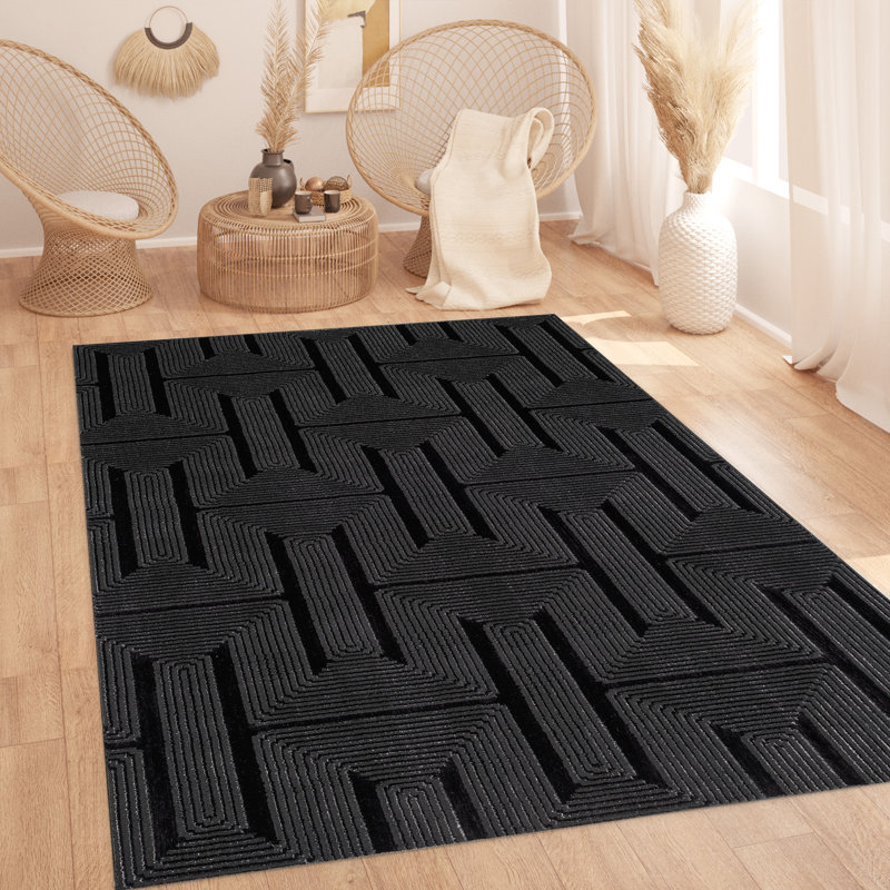 Luna Black, Rectangle 80 x 150 cm