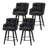 26''H Upholstered 360°Swivel Counter Height Bar Stools, Wood Legs Kitchen Island Chairs-211219933-210338535