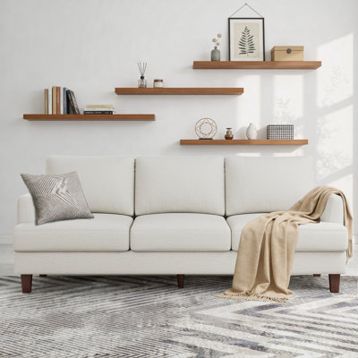 89in Upholstered Linen 3 Seater Sofa Couch