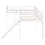 Lit mezzanine simple en L blanc avec glissade - Maximisez l'espace utilisé dans une chambre à coucher pratique-658740071
