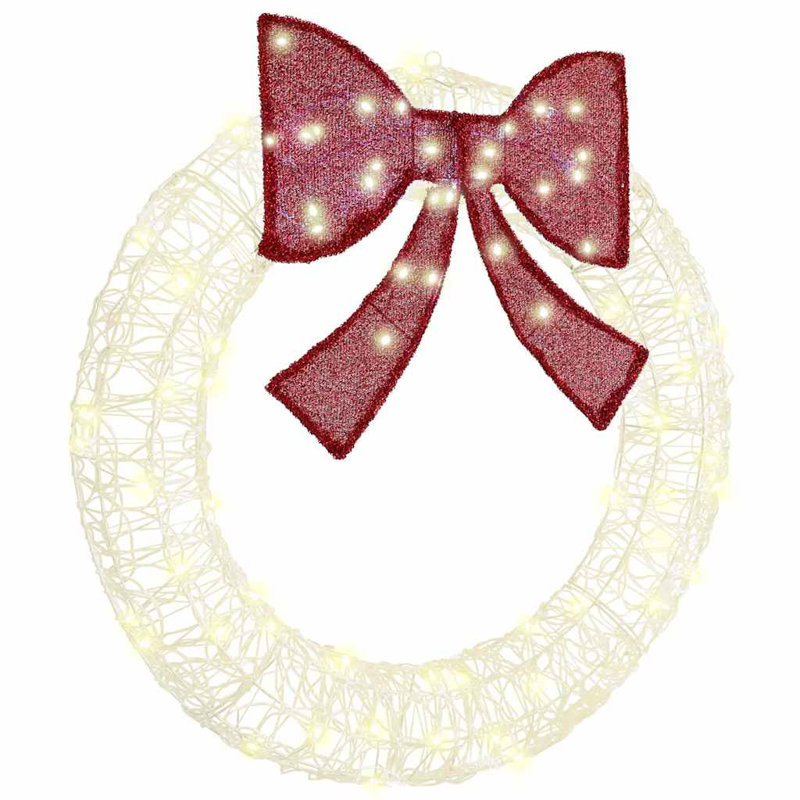 Faux Acrylic Wreath, Warm White, 92 cm x 92 cm