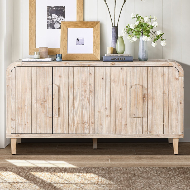 Buffet 59 po 59 po Farmhouse, Antique White,Natural Wood Wash