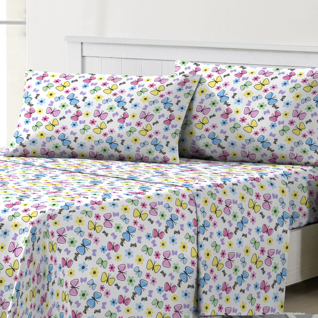 Microfiber Floral Sheet Set Dream Factory 