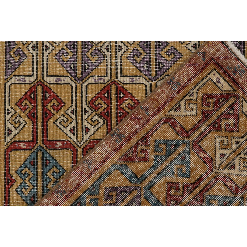 One-of-a-Kind Hand Knotted Area Rug, Rectangle 3'7" x 6'7"